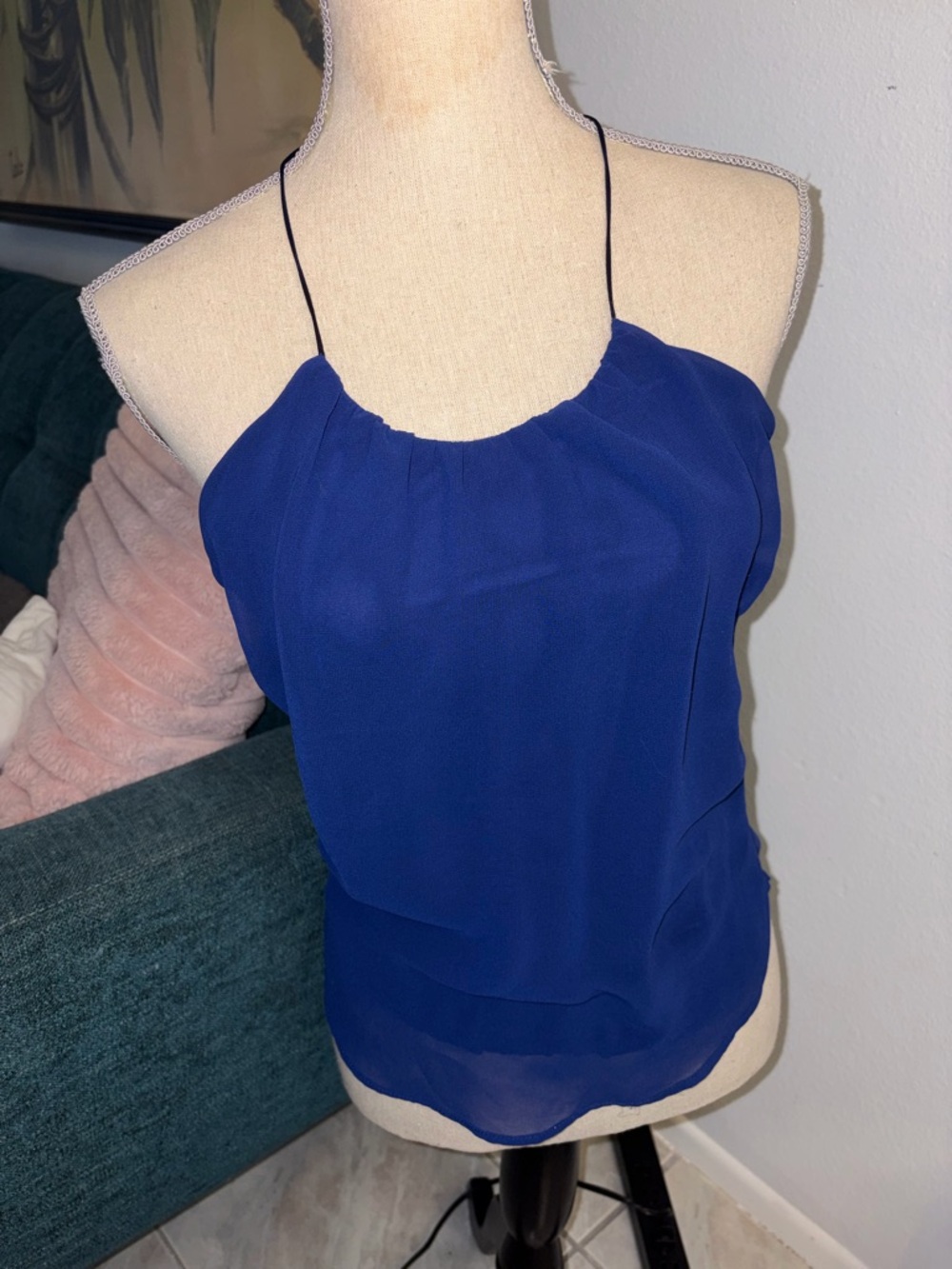 Women’s Zara Collection Blue Sheer Tank Top (fits like small)